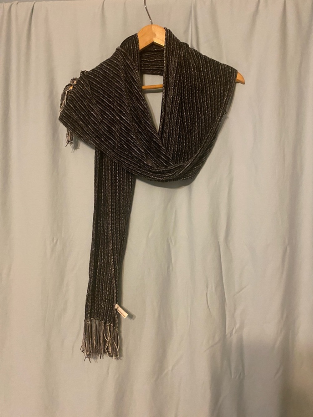 Versatile Black and Silver Woven Scarf - Women Accessories